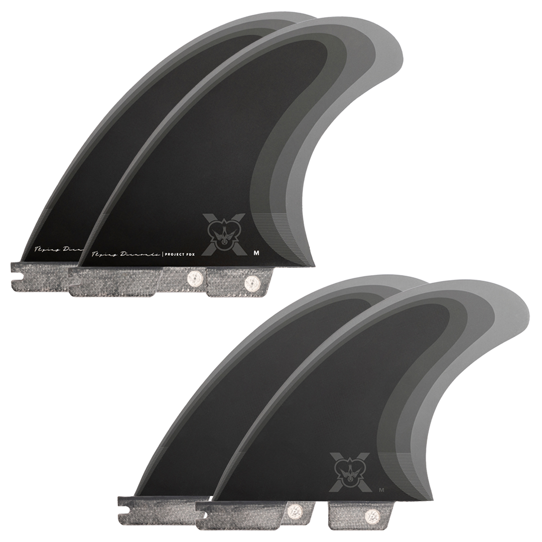 FDX1 Tri Quad Fin Set (5 fins) – Flying Diamonds of California FDX1 Tri Quad Fin Set (5 fins) – Flying Diamonds of California