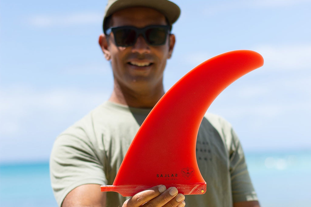 Kai Sallas holding his red Spiral model.