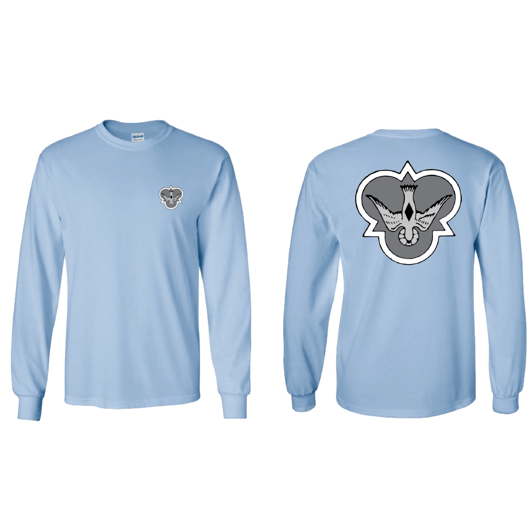 Flying Diamonds Tshirt  Long Sleeve Light Blue Logo