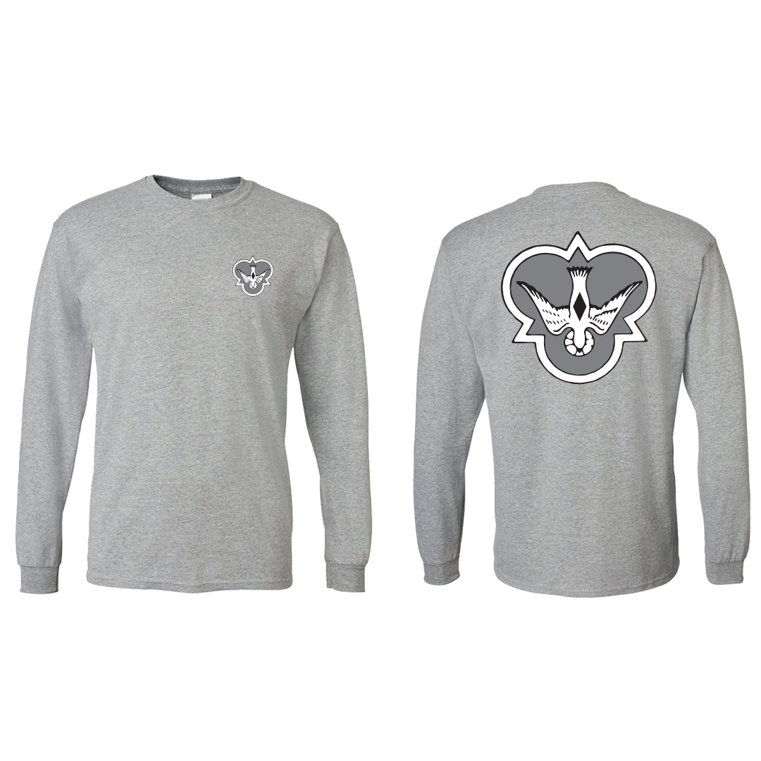 Flying Diamonds Long Sleeve Logo Tshirt Gray
