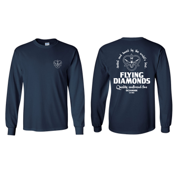 Flying Diamonds Tshirt Long Sleeve Tested and Tuned Navy