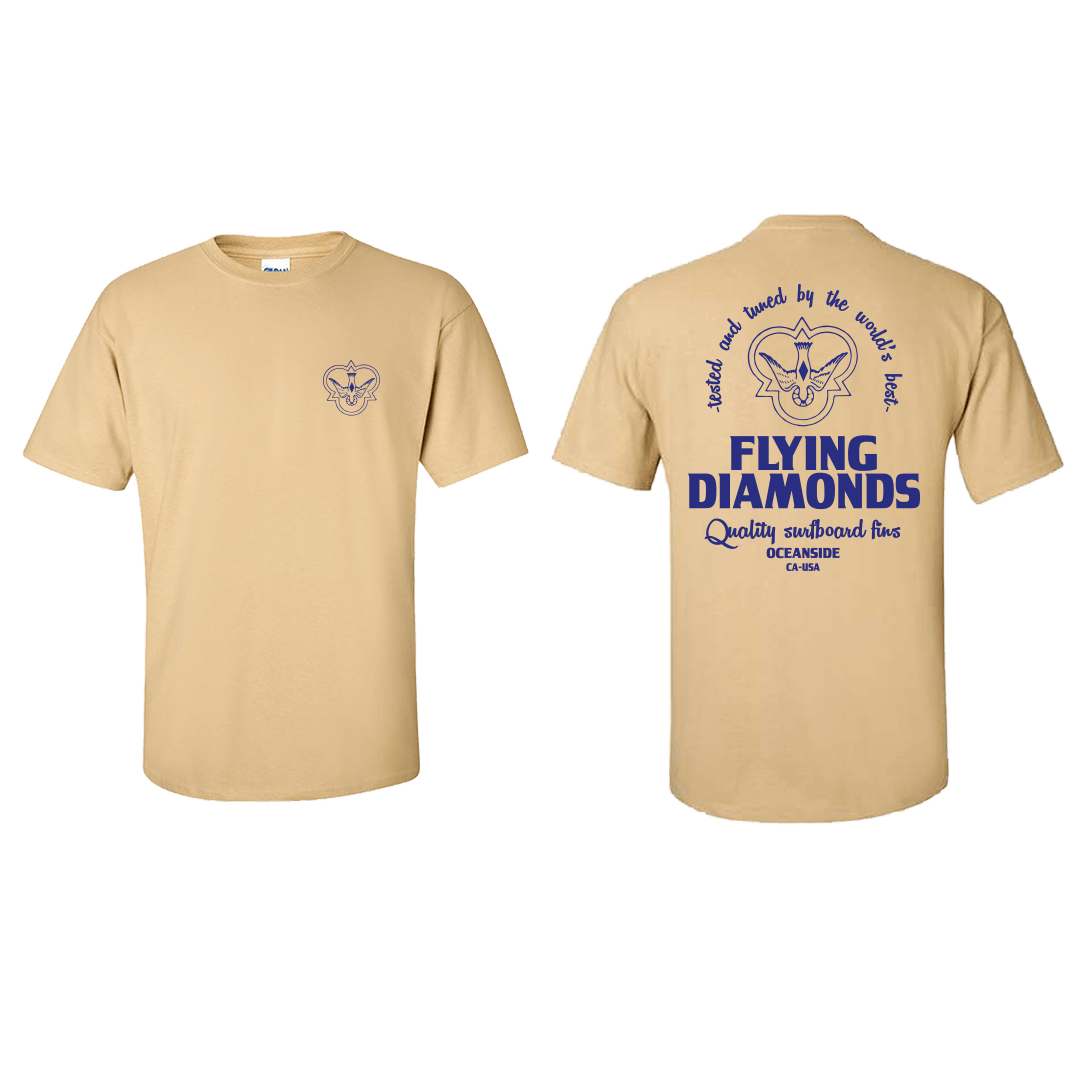 Flying Diamonds Tshirt Tested and Tuned Vegas Gold